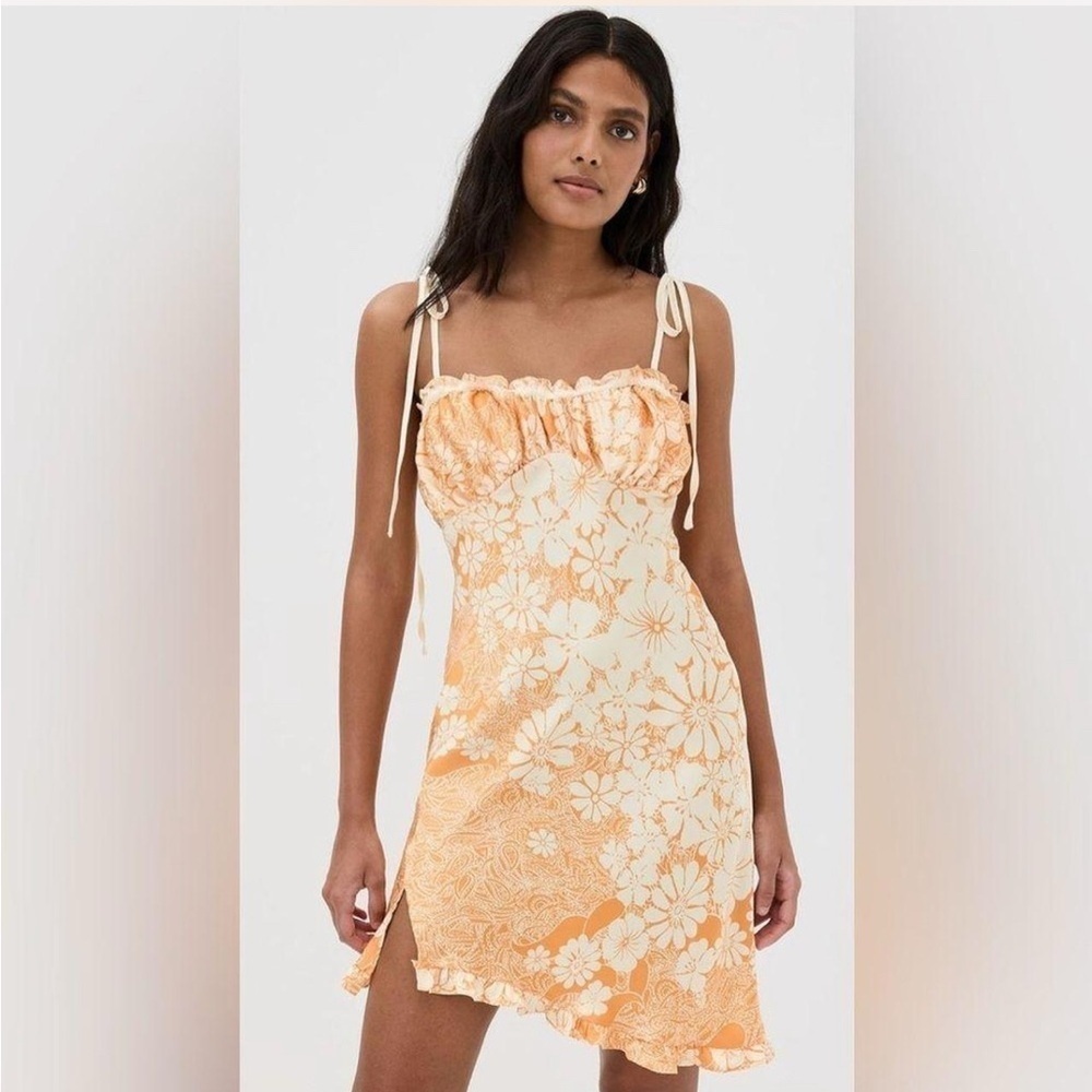 Free People Womens Retro Daisy Asymmetric Slip Dress, medium